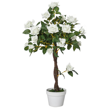 Large 90 cm artificial rose tree in pot for home decoration