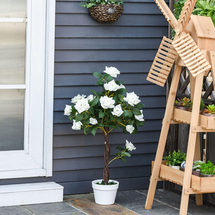 Large 90 cm artificial rose tree in pot for home decoration