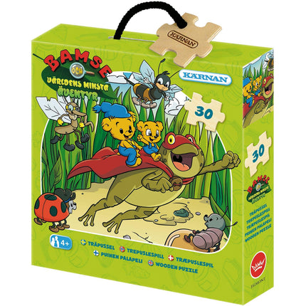 Dřevěné puzzle z jasanu, 30 dílků, Bamse a nejmenší dobrodružství na světě