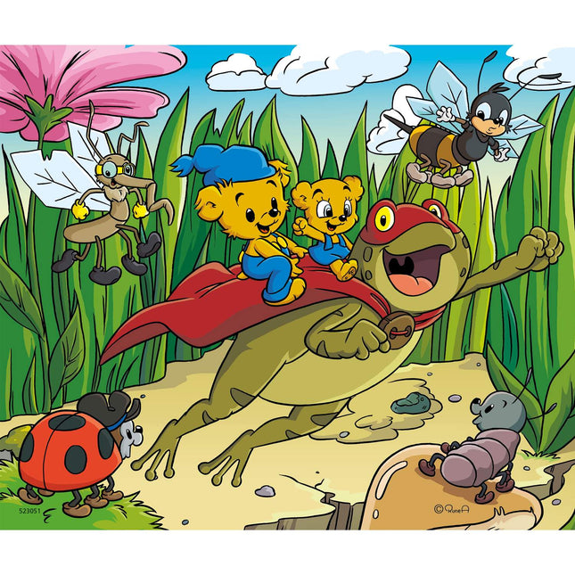 Dřevěné puzzle z jasanu, 30 dílků, Bamse a nejmenší dobrodružství na světě