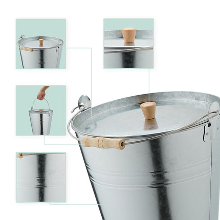 Popelník s víkem, 12.5 l