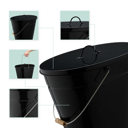 Popelník s víkem, 18.5 L