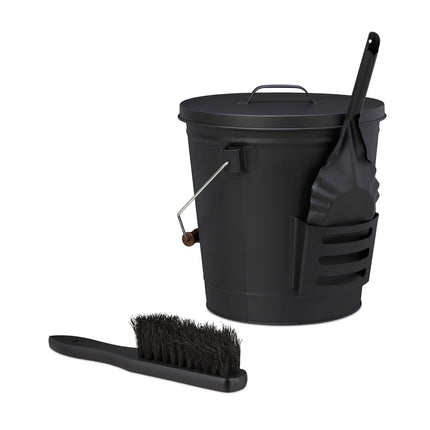 Popelník s víkem a odpadkovým košem