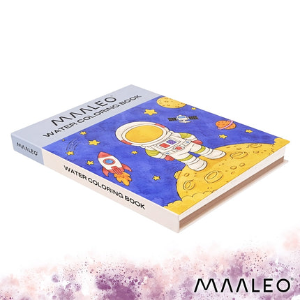 Astronaut Watercolour Colouring Book with 12 Paints, Water Brush, 24 Sheets