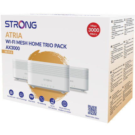 Atria WiFi 6 Mesh AX3000 domácí sada, 3 ks
