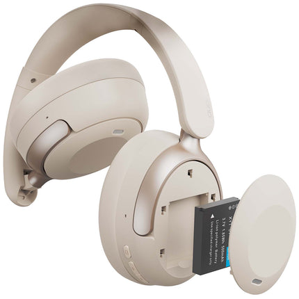 Audeeo Serene Hush Pro II Hybrid ANC Over-Ear Headphones, Bluetooth 6.0, Cream