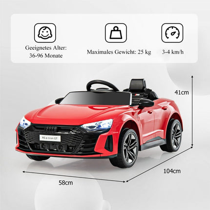 Dětské elektrické auto Audi RS s 2.4 G dálkovým ovládáním, hudbou a světlomety, červené