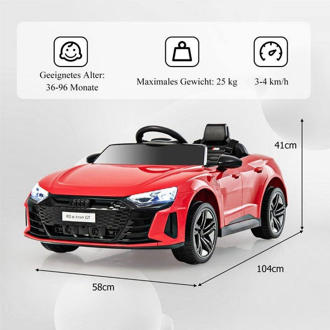 Dětské elektrické auto Audi RS s 2.4 G dálkovým ovládáním, hudbou a světlomety, červené