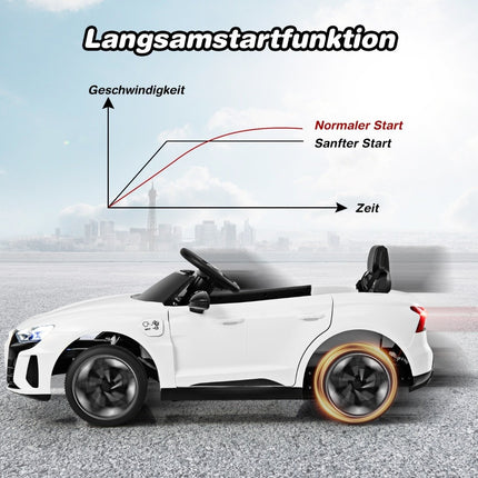 Dětské elektrické auto Audi RS s 2.4 G dálkovým ovládáním, hudbou a světlomety, bílé
