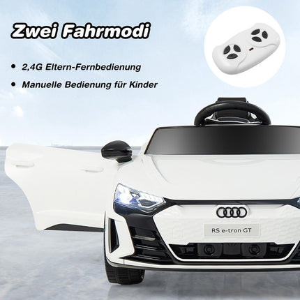 Dětské elektrické auto Audi RS s 2.4 G dálkovým ovládáním, hudbou a světlomety, bílé