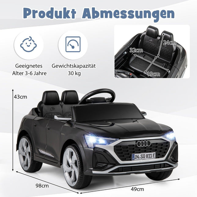 Dětské elektrické auto Audi SQ8, 12V, dálkové ovládání, černé