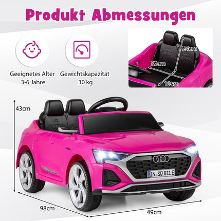 Dětské elektrické auto Audi SQ8, 12V, dálkové ovládání, růžové