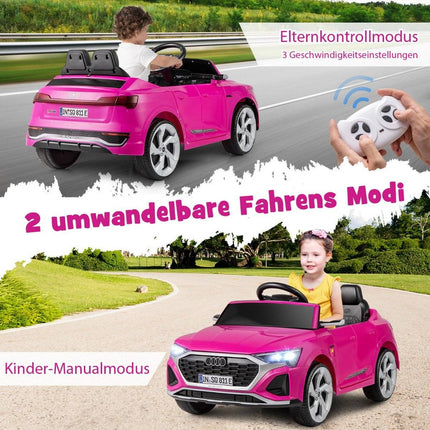 Dětské elektrické auto Audi SQ8, 12V, dálkové ovládání, růžové