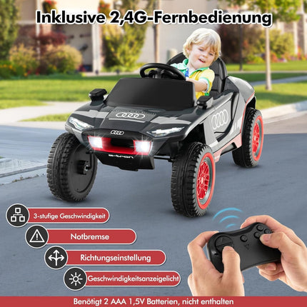Audi electric car for children 12V electric children's car with remote control & LED lights & 4 suspensions gray