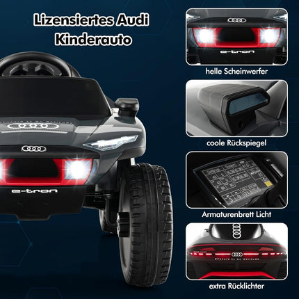 Audi electric car for children 12V electric children's car with remote control & LED lights & 4 suspensions gray