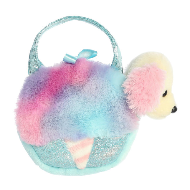 Aurora Fancy Pals plyšový pejsek v taštičce s cukrovou vatou, 20 cm