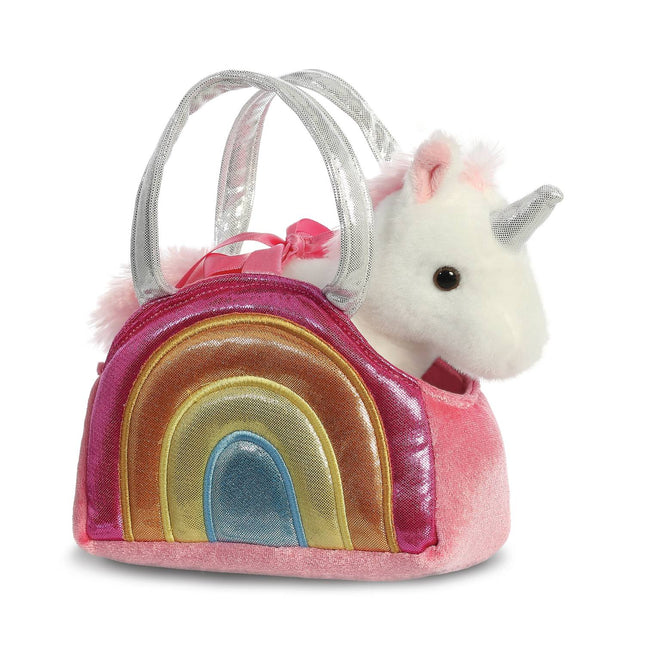 Aurora Fancy Pals plyšový jednorožec v růžové taštičce, 17 cm