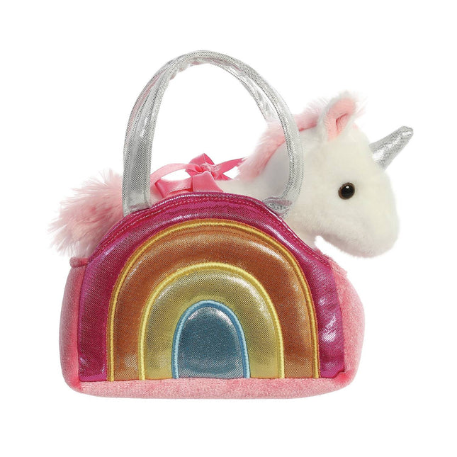 Aurora Fancy Pals plyšový jednorožec v růžové taštičce, 17 cm