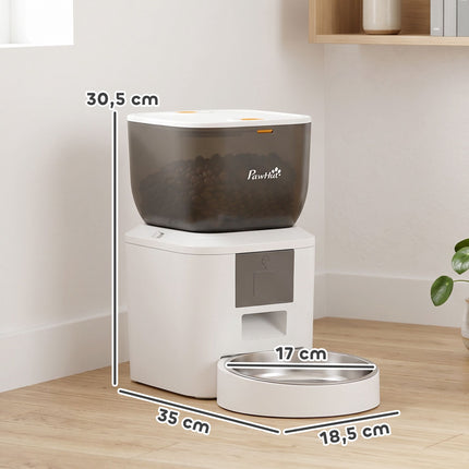 Automatické krmítko pro kočky, 4L, ovládání aplikací přes WiFi, hlasový vzkaz