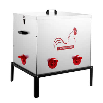 Automatic Chicken Feeder, 85 lb, 6-Port, No-Waste Metal