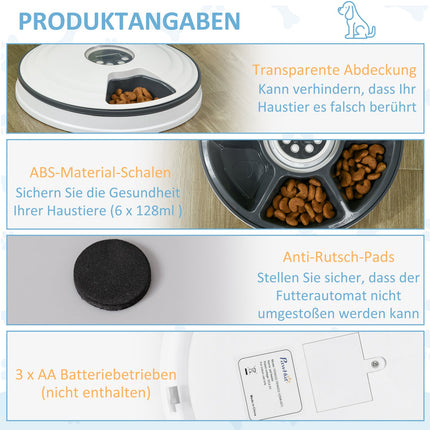 Automatické krmítko pro mazlíčky, programovatelné, časovač na 6 porcí