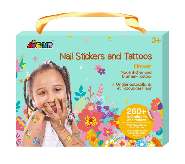 Avenir nagelstickers en tatoeages bloemen