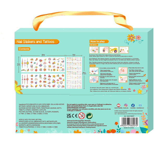 Avenir nagelstickers en tatoeages bloemen