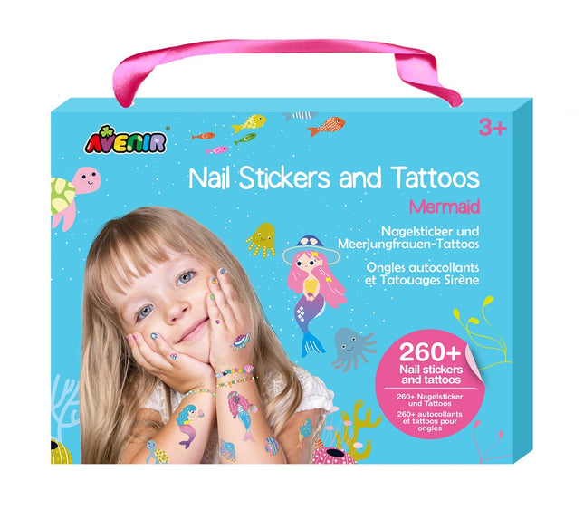 Avenir nagelstickers en tatoeages zeemeermin