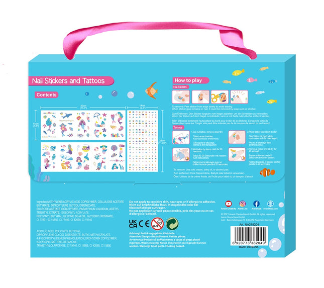 Avenir nagelstickers en tatoeages zeemeermin