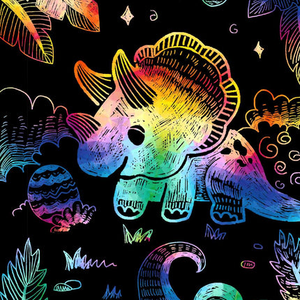 Avenir Scratch Set Met Sjabloon: Dino's
