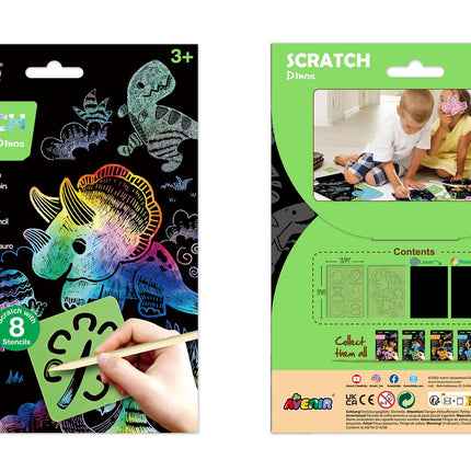 Avenir Scratch Set Met Sjabloon: Dino's