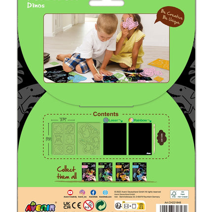Avenir Scratch Set Met Sjabloon: Dino's