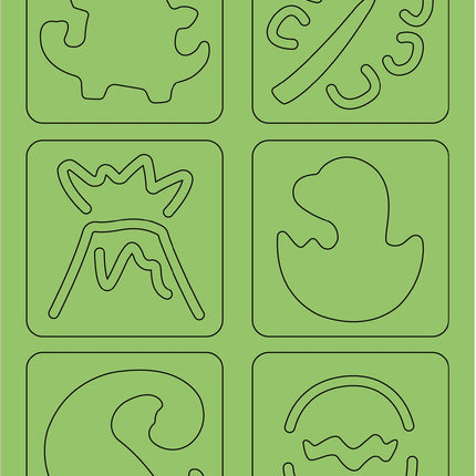 Avenir Scratch Set Met Sjabloon: Dino's