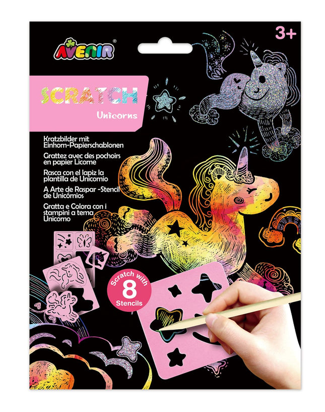 Avenir Scratch Set Met Sjabloon: Eenhoorns