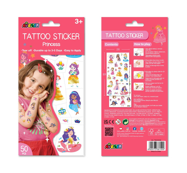 Avenir Tattoo Sticker Prinses