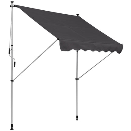 Folding arm awning, Height adjustable, Grey, 200x150 cm