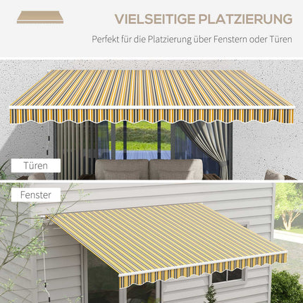 Venkovní skládací markýza, ochrana proti slunci, 3.5x2.5m, žlutá/šedá