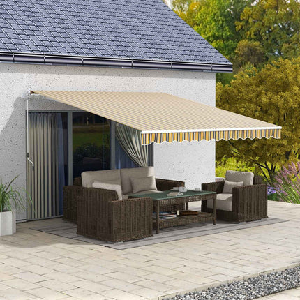 Venkovní skládací markýza, ochrana proti slunci, 3.5x2.5m, žlutá/šedá