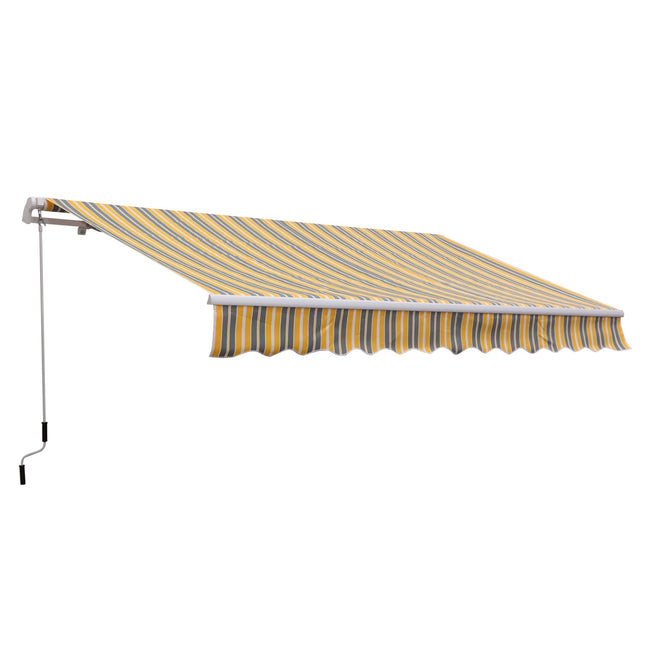 Zatahovací sluneční stan, 3,5 x 2,5 m, žluto-šedý, UV ochrana