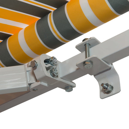 Zatahovací sluneční stan, 3,5 x 2,5 m, žluto-šedý, UV ochrana
