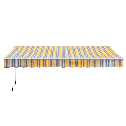 Zatahovací sluneční stan, 3,5 x 2,5 m, žluto-šedý, UV ochrana