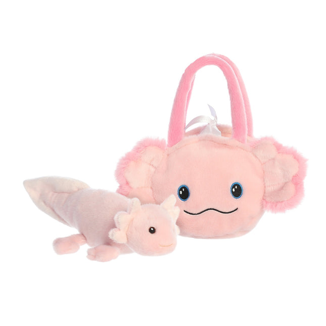 Plyšový axolotl v sáčku, velikost 20 cm, měkký na mazlení