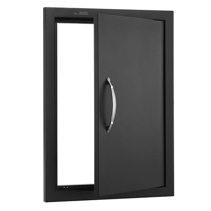 BBQ Access Door 16x22 In, Flush Mount, Matte Black