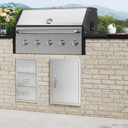 BBQ Access Door 17x24 In, Stainless Steel Flush Mount
