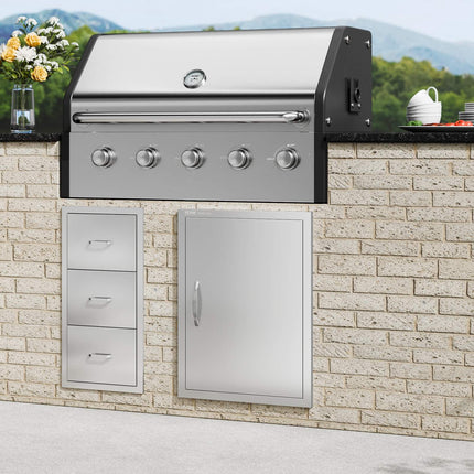 BBQ Access Door, 20x27 In, Stainless Steel Flush Mount