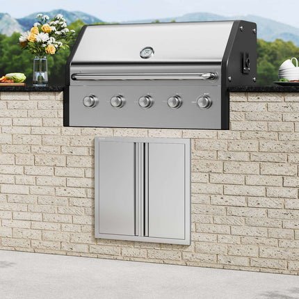 BBQ Access Door, 24x24 In Double Stainless Steel