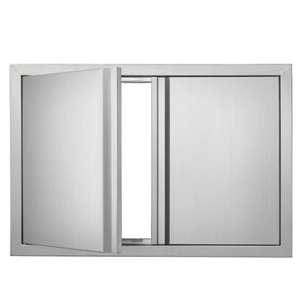 BBQ Access Door, 28x19 in Double Stainless Steel Flush Mount