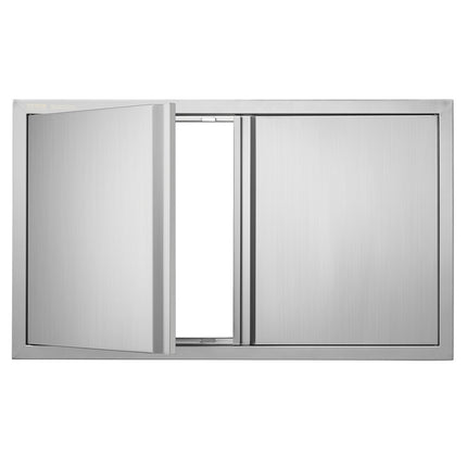 BBQ Access Door, Double 36x21 in Stainless Steel, Flush Mount