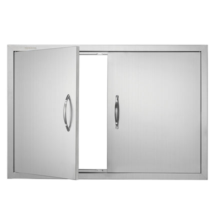 BBQ Access Door, Double 36x24 In Stainless Steel