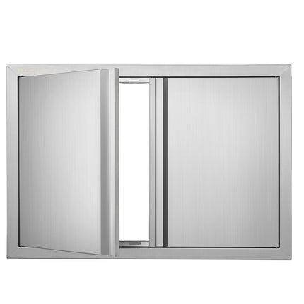 BBQ Access Door, Double Stainless Steel Flush Mount, 30x21